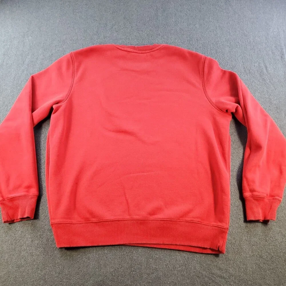 Nike Sweatshirt Men’s Large Red Classic  Swoosh Logo Athletic Pullover Fleece Li